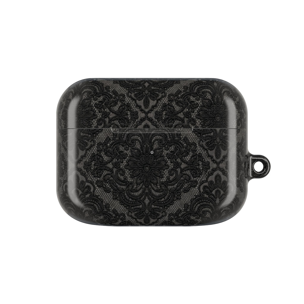 AirPods Case — Black Damask Pattern Protective Silicone Cover