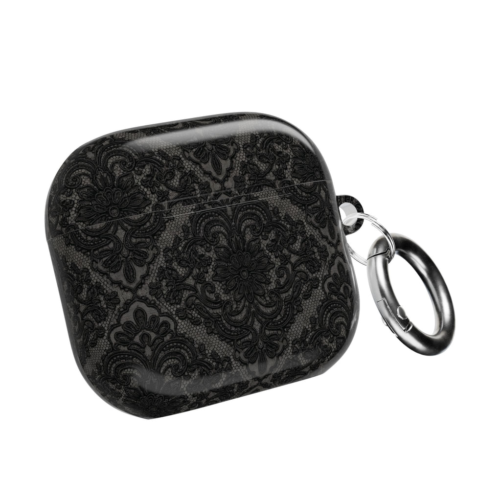 AirPods Case — Black Damask Pattern Protective Silicone Cover