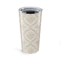 20oz Insulated Tumbler — Vintage Cream Damask Pattern