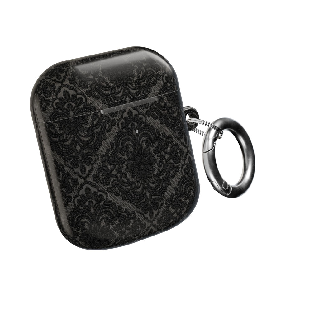 AirPods Case — Black Damask Pattern Protective Silicone Cover