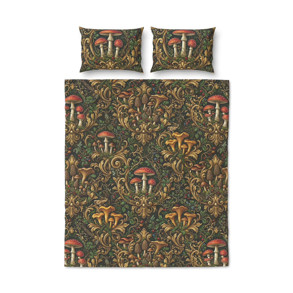 Mushroom Vintage Botanical Quilt Cover Set (3-Piece)