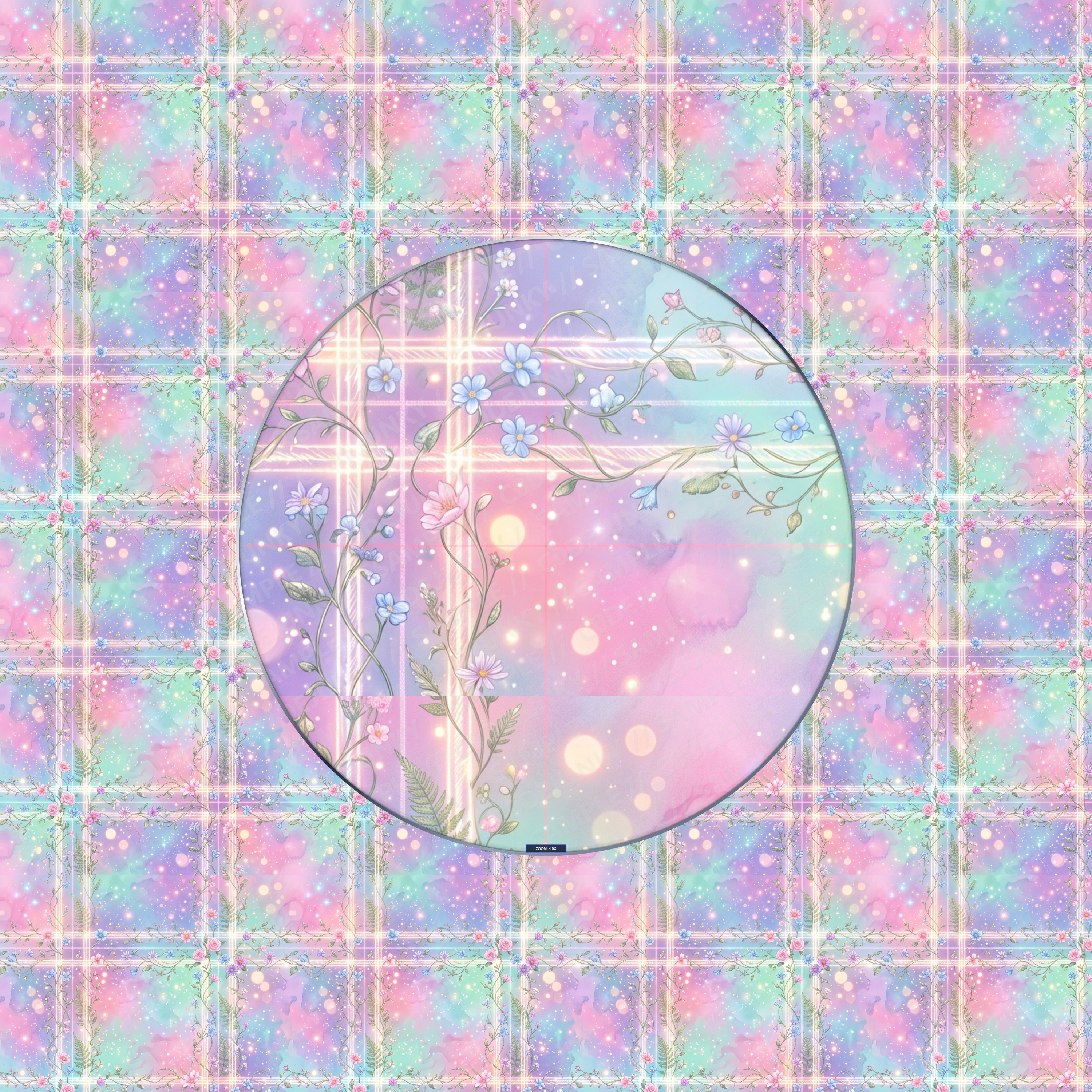 Pastel Holographic Plaid Seamless Pattern