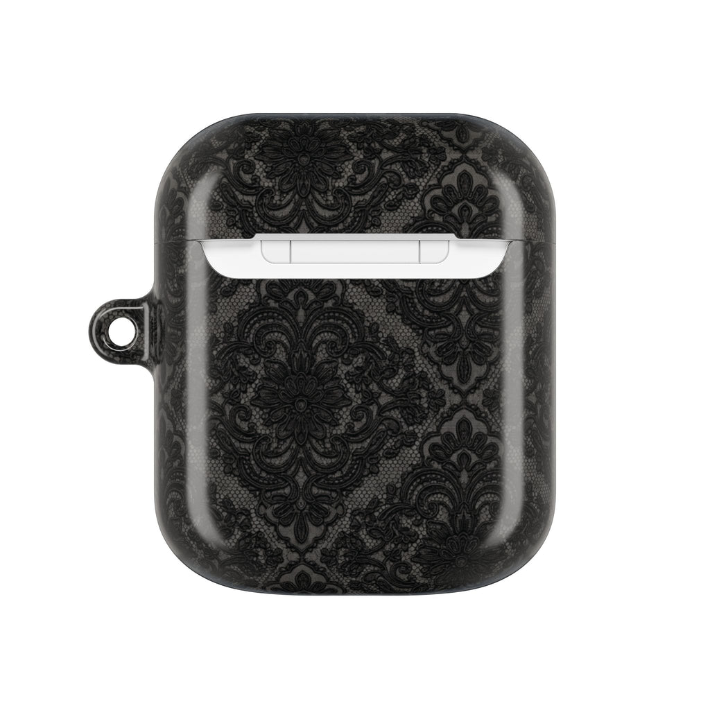 AirPods Case — Black Damask Pattern Protective Silicone Cover
