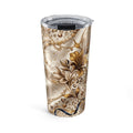 20oz Tumbler — Elegant Gold Floral & Leopard Print Travel Cup