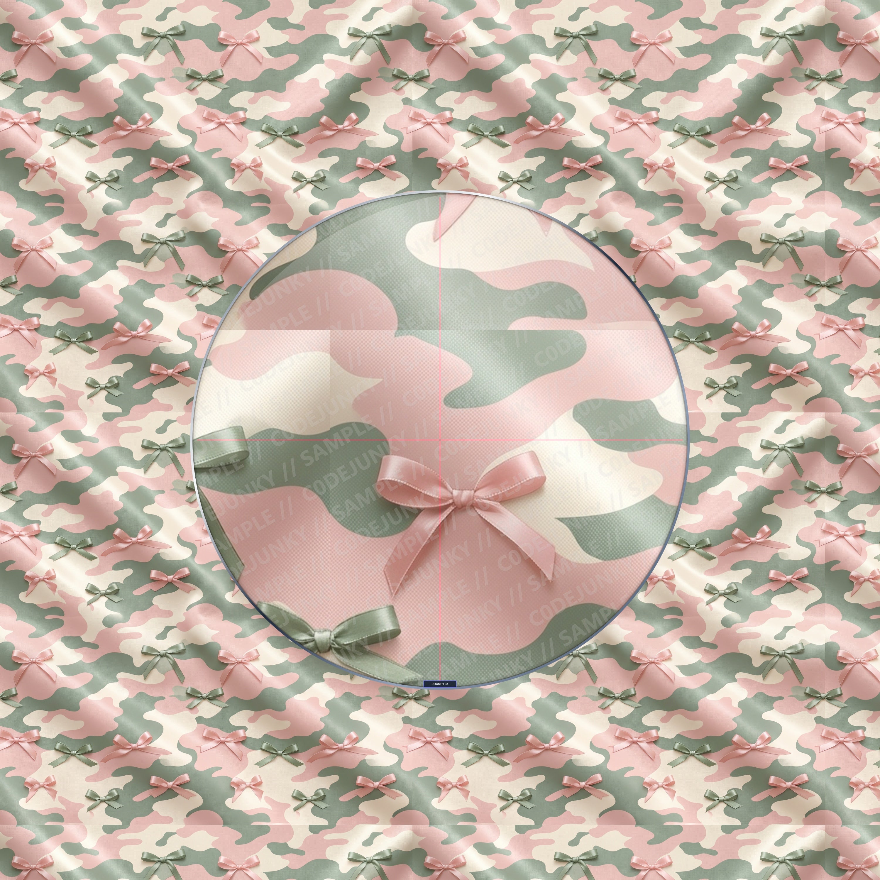 Satin Ribbon Camo Wave