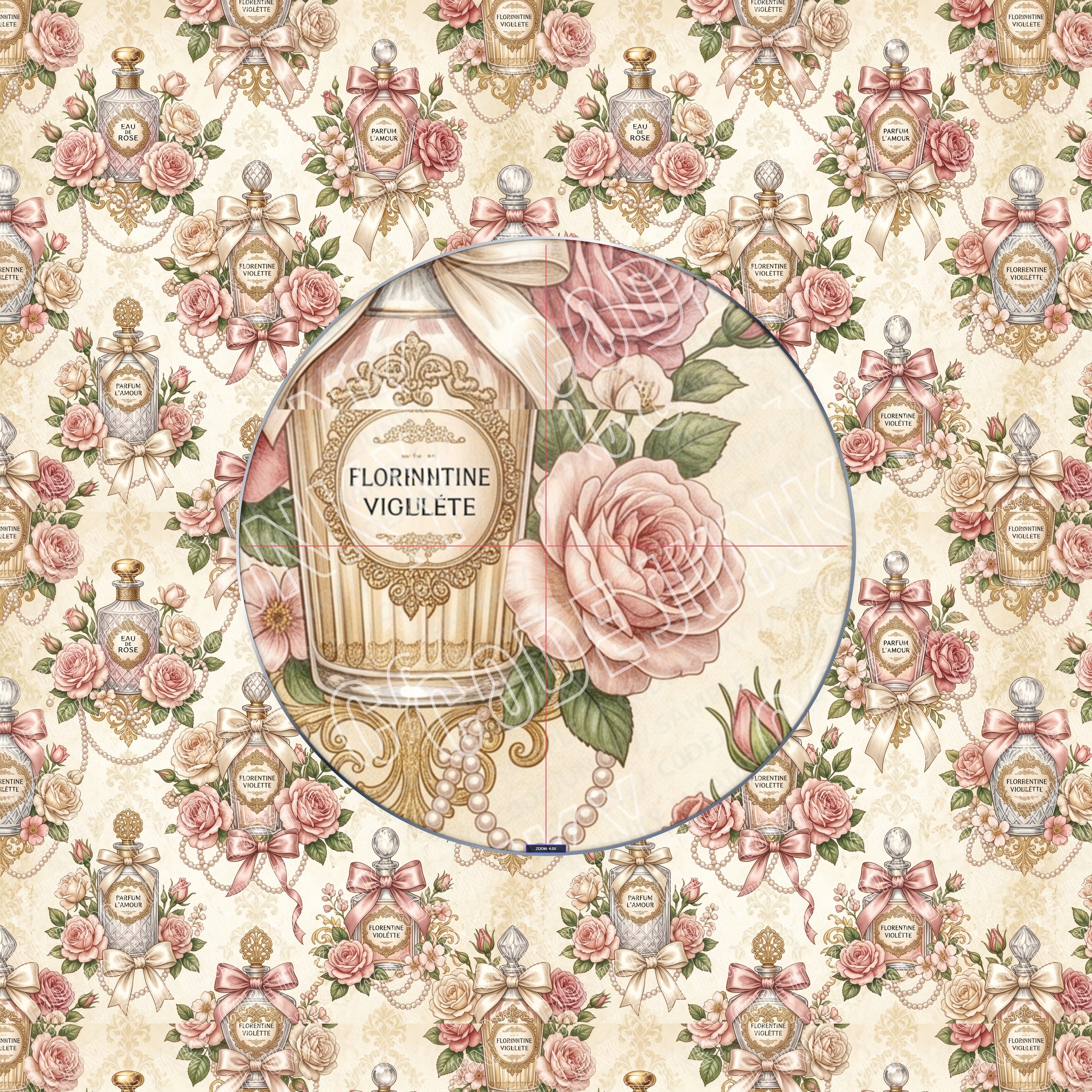 Rococo Perfume Bottle Seamless Pattern
