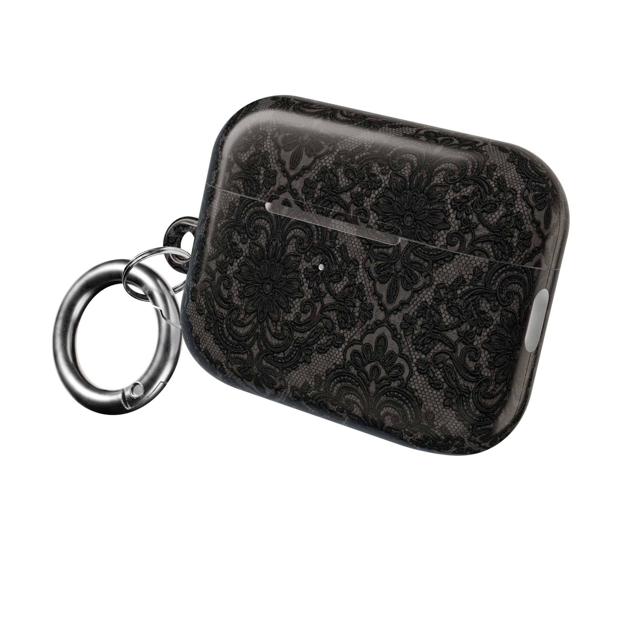AirPods Case — Black Damask Pattern Protective Silicone Cover
