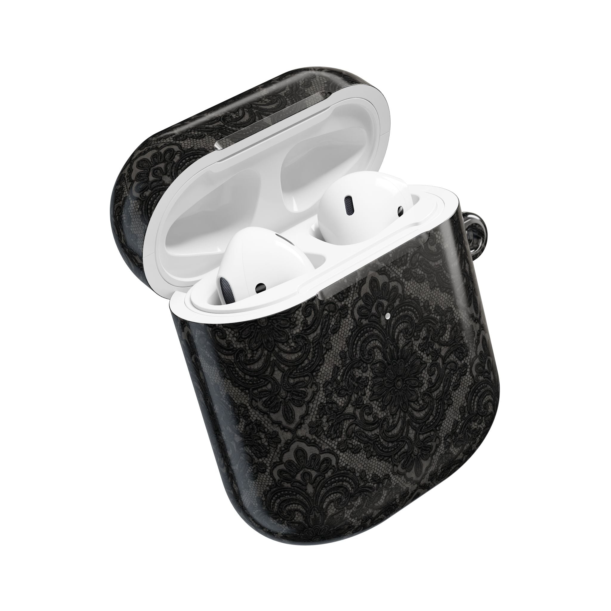 AirPods Case — Black Damask Pattern Protective Silicone Cover