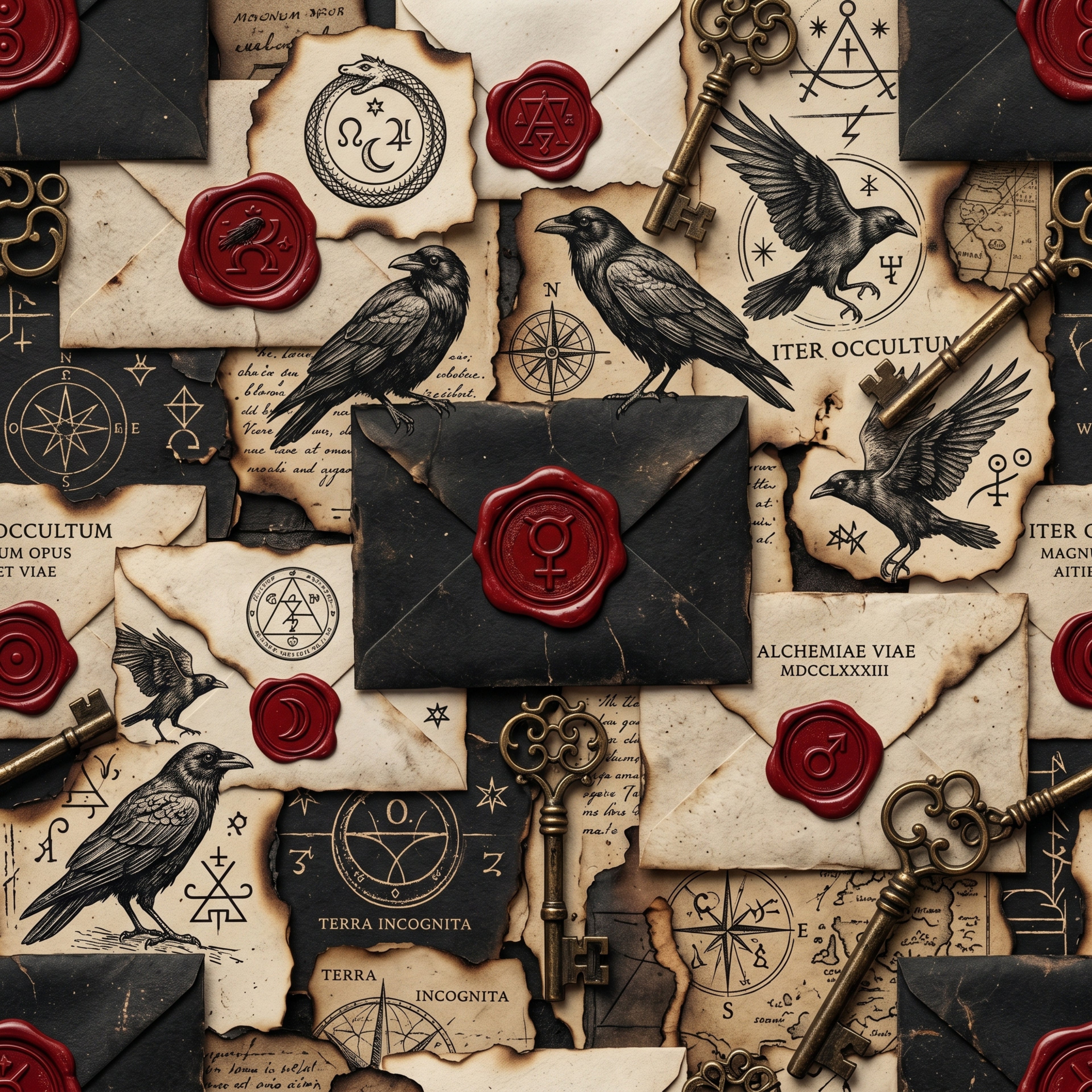 Gothic raven Letters