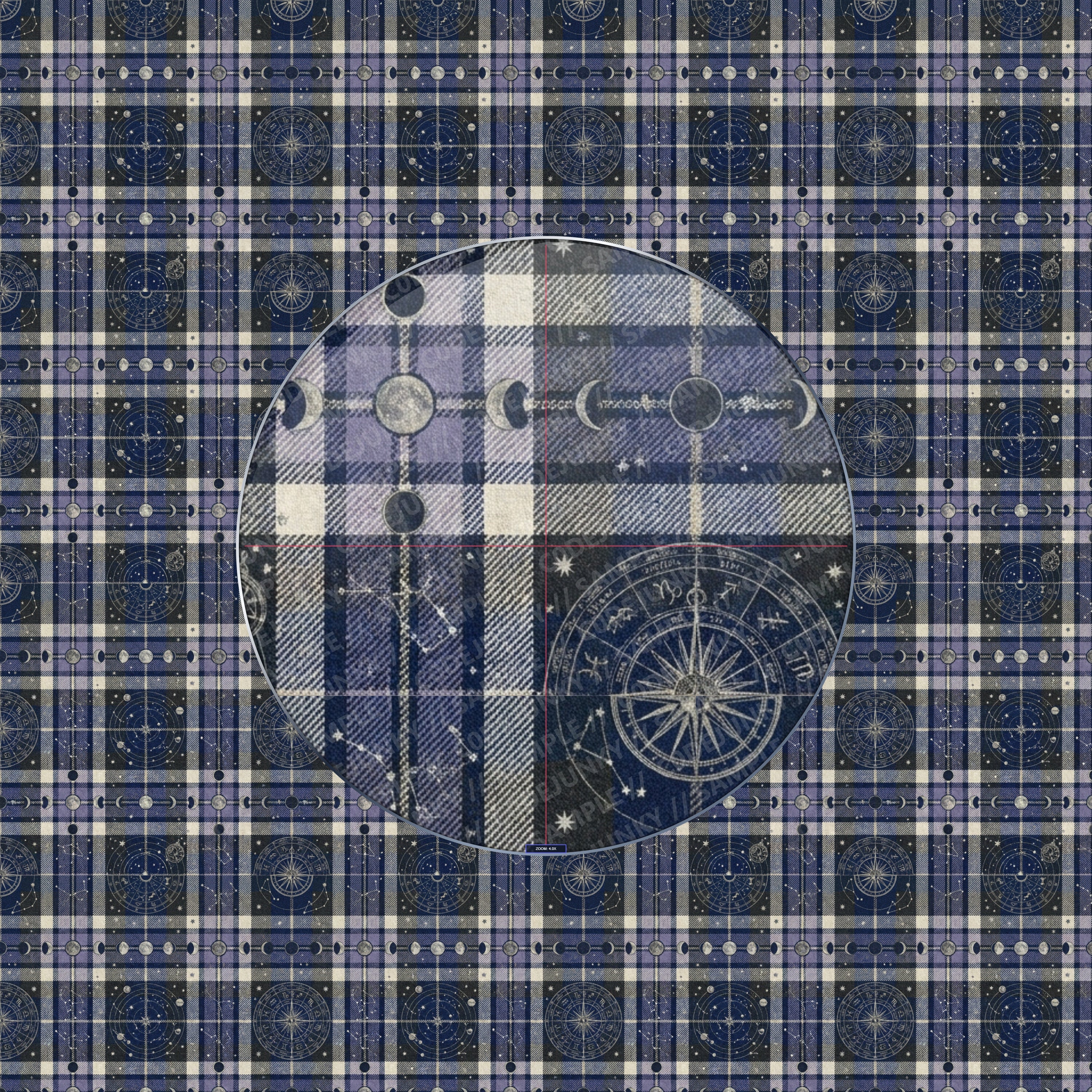 Celestial Moon Phase Seamless Pattern