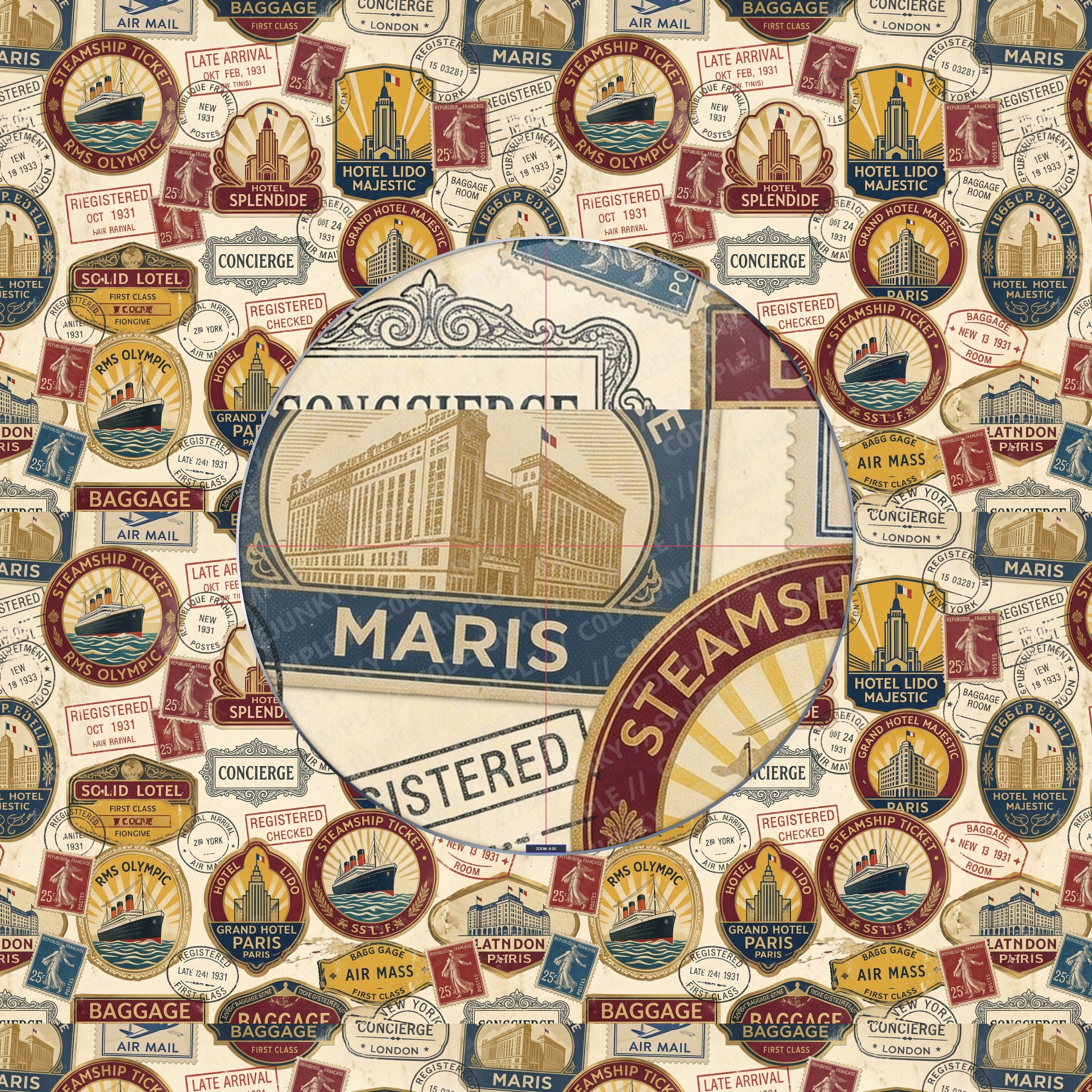 Denim Airmail Ephemera