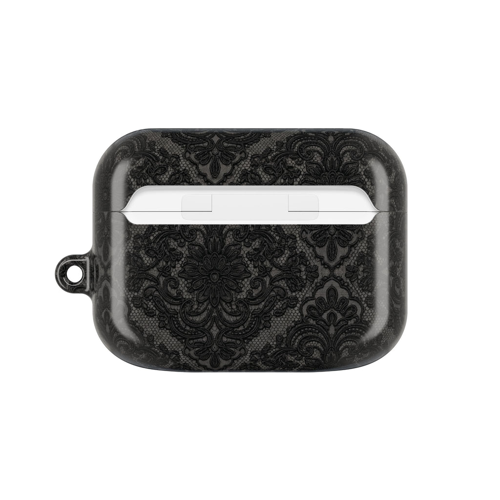 AirPods Case — Black Damask Pattern Protective Silicone Cover
