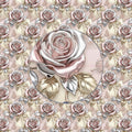 3D Liquid Silk Rose Seamless Pattern
