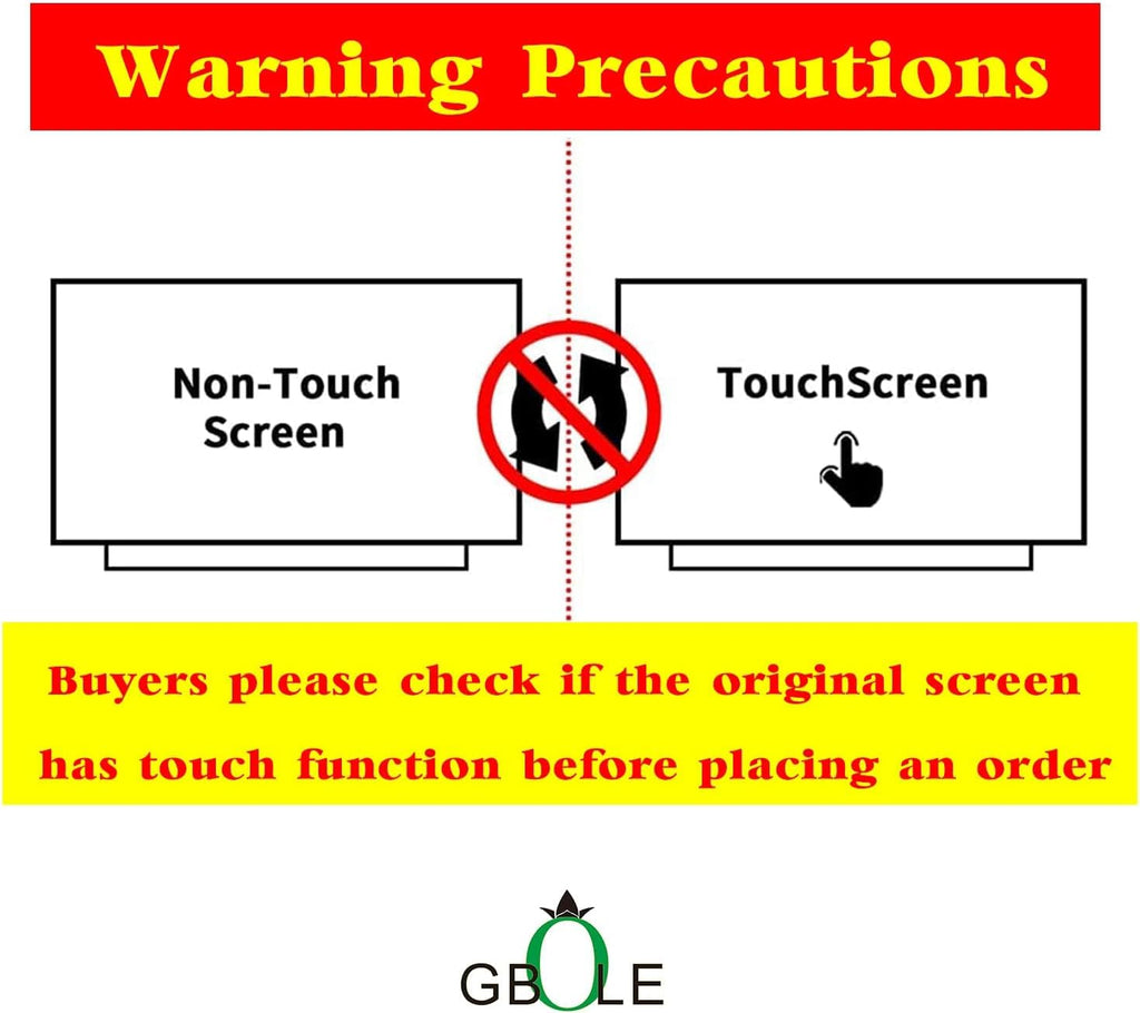 GBOLE Screen Replacement for Innolux N156BGA-EA2 REV.C1 15.6" LCD Laptop LED Display Digitizer Panel 1366x768 30 Pins 60Hz Only for Non-Touch Screen