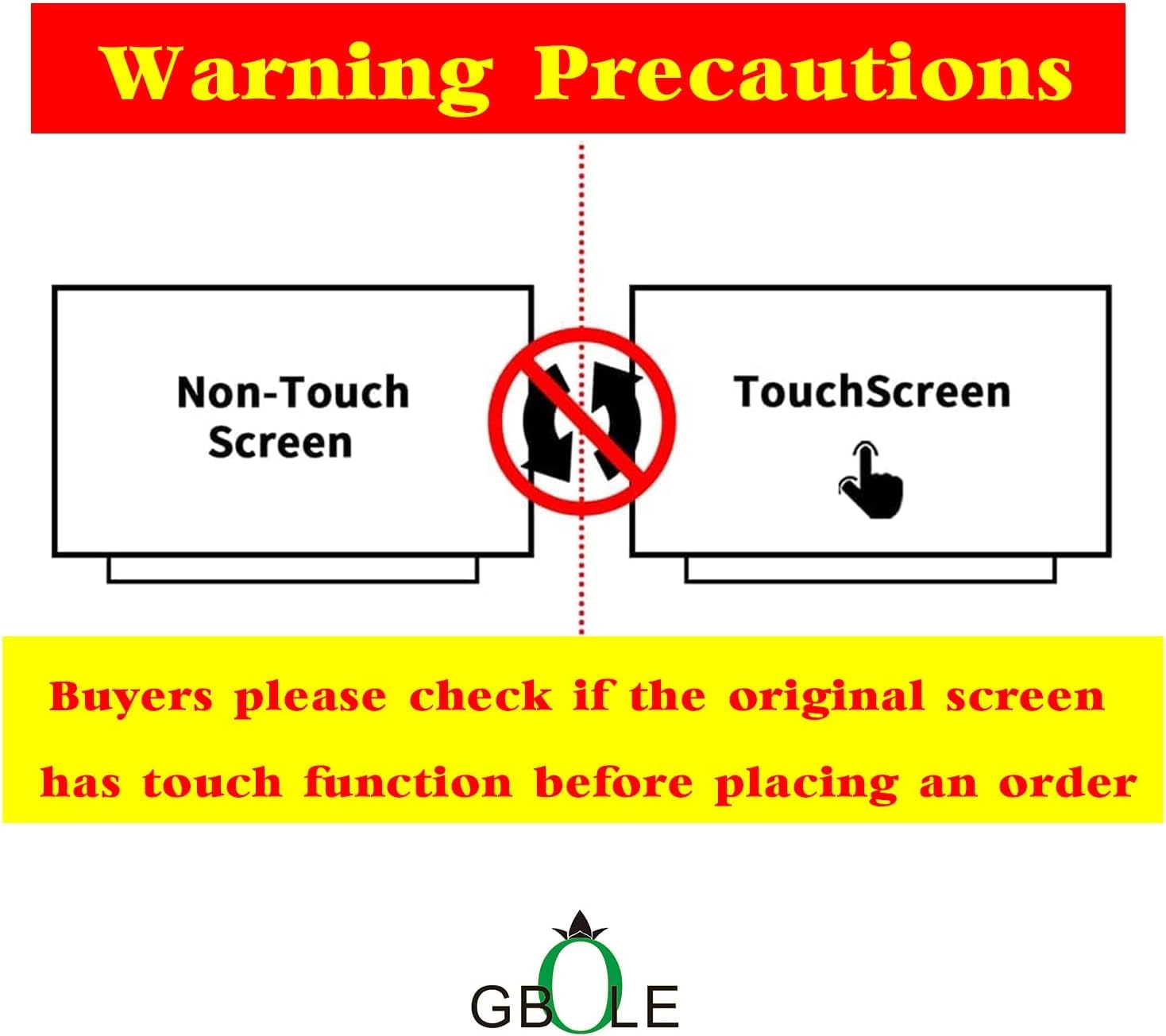 GBOLE Screen Replacement for Innolux N156BGA-EA2 REV.C1 15.6" LCD Laptop LED Display Digitizer Panel 1366x768 30 Pins 60Hz Only for Non-Touch Screen