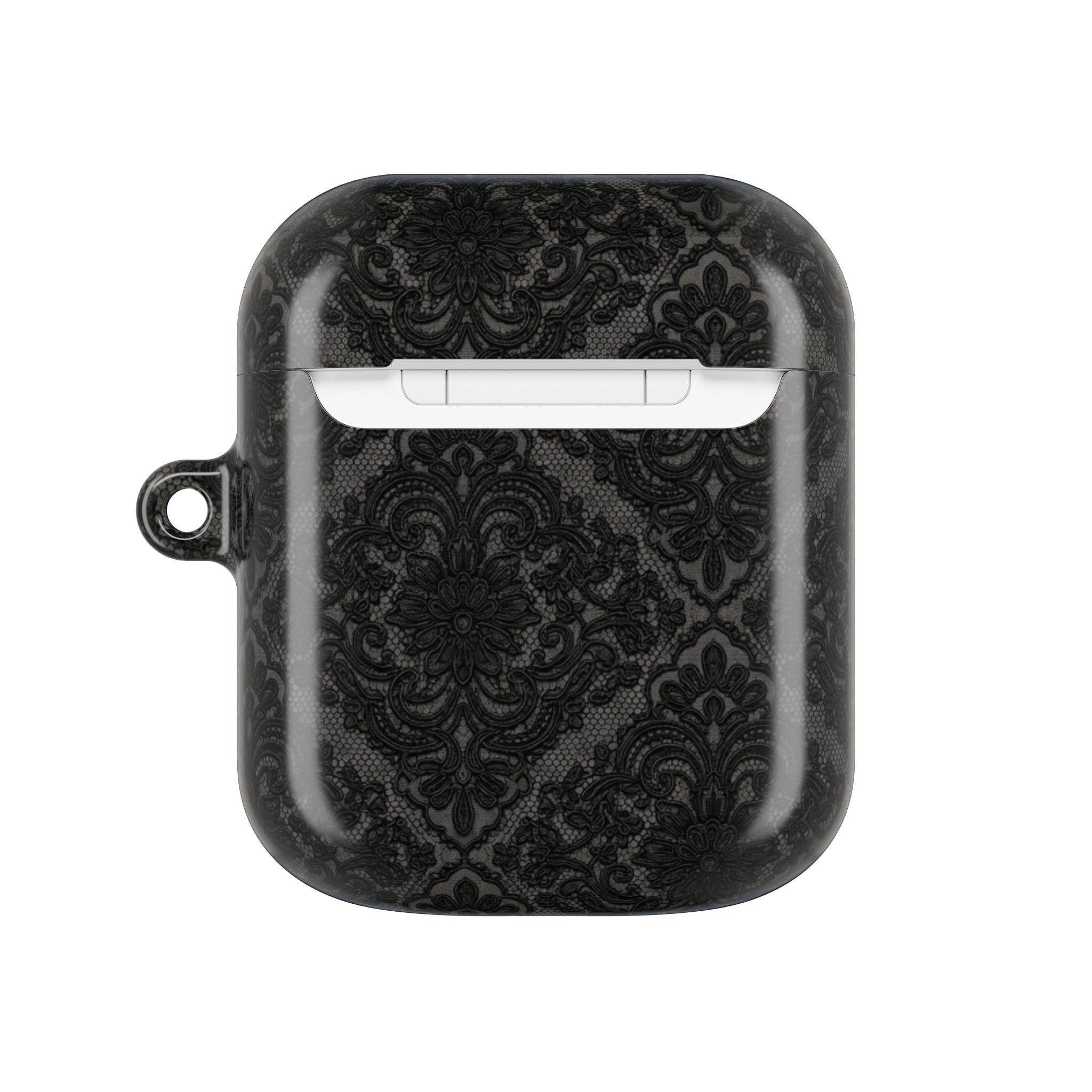 AirPods Case — Black Damask Pattern Protective Silicone Cover