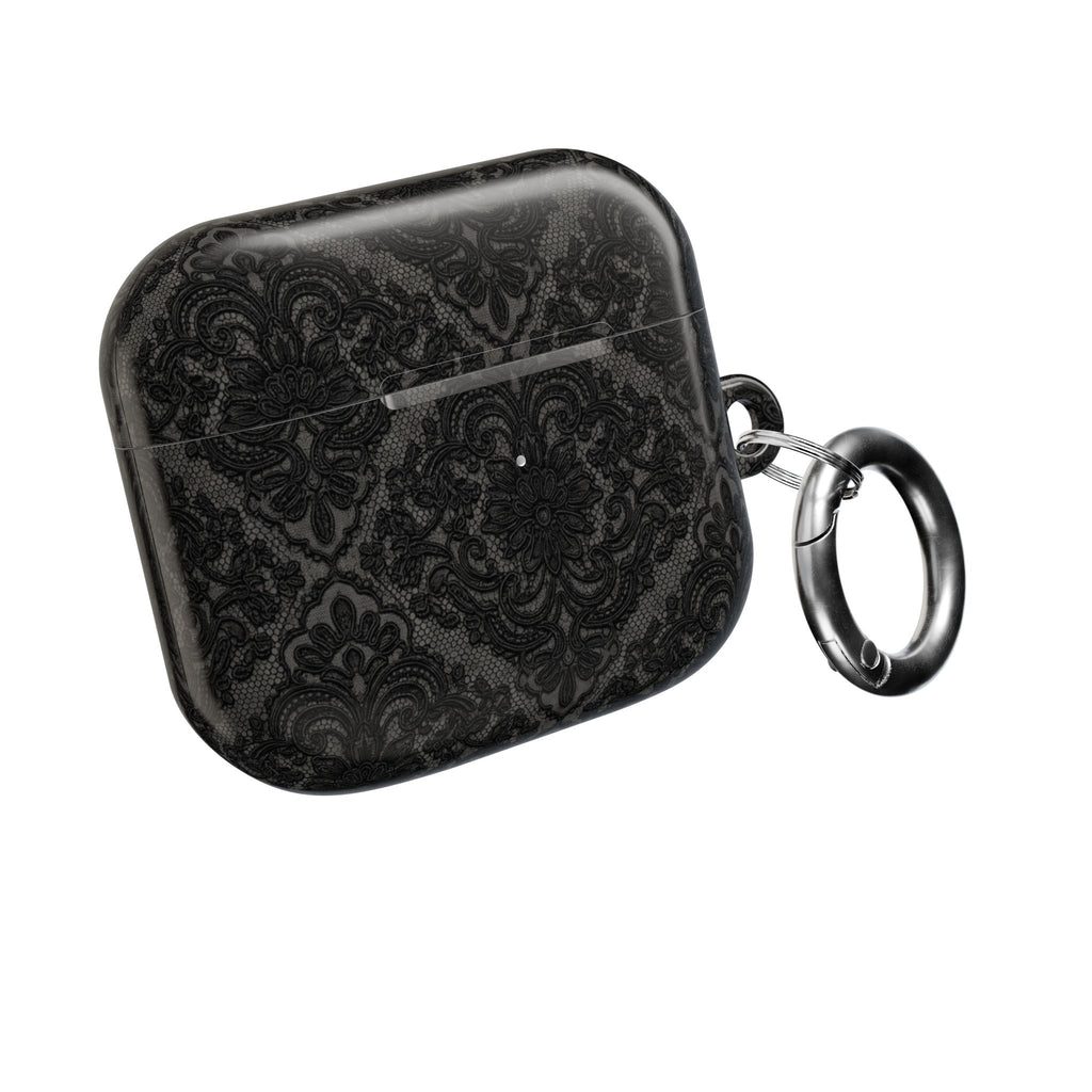 AirPods Case — Black Damask Pattern Protective Silicone Cover