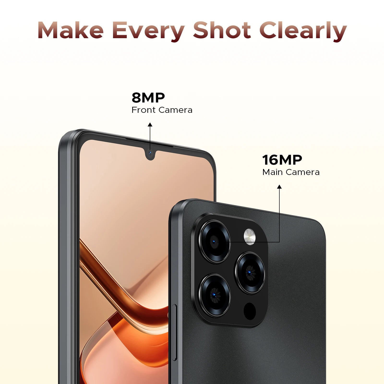 DOOGEE Note 58 Smartphone 6.75" HD+ 90Hz Display IPS Screen Android 16 8GB RAM+128GB ROM 6250mAh Battery T7250 Cellphone NFC