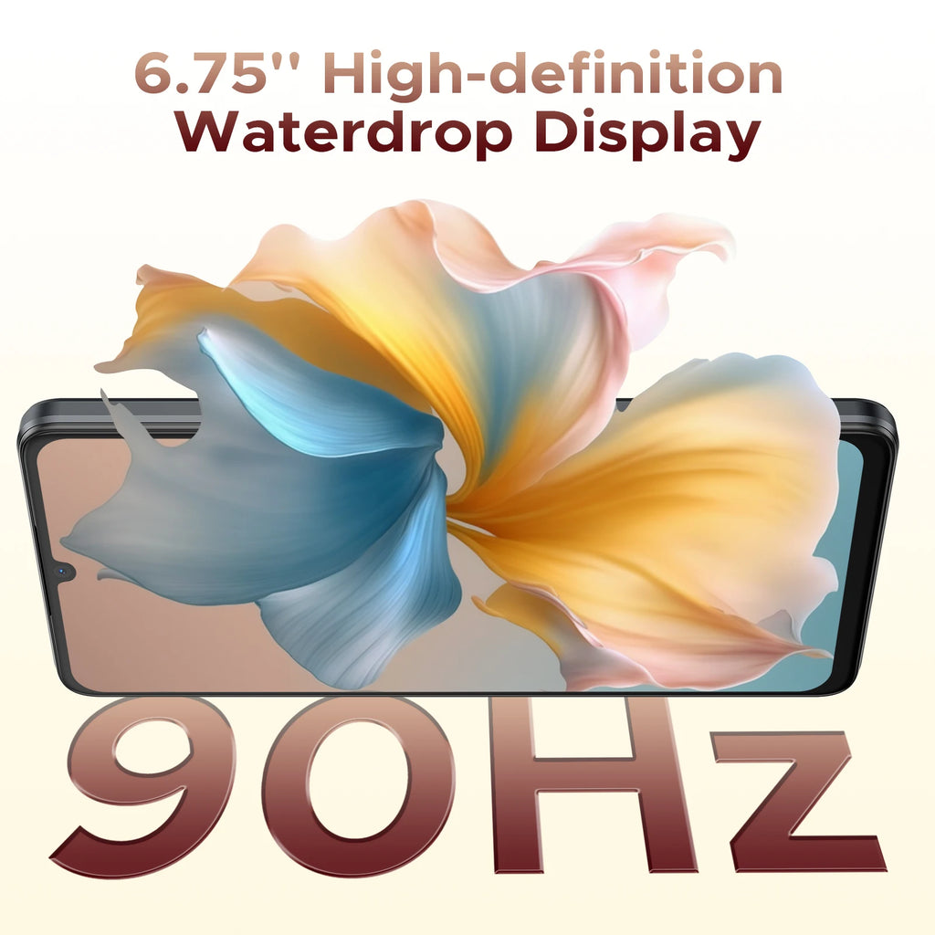 DOOGEE Note 58 Smartphone 6.75" HD+ 90Hz Display IPS Screen Android 16 8GB RAM+128GB ROM 6250mAh Battery T7250 Cellphone NFC