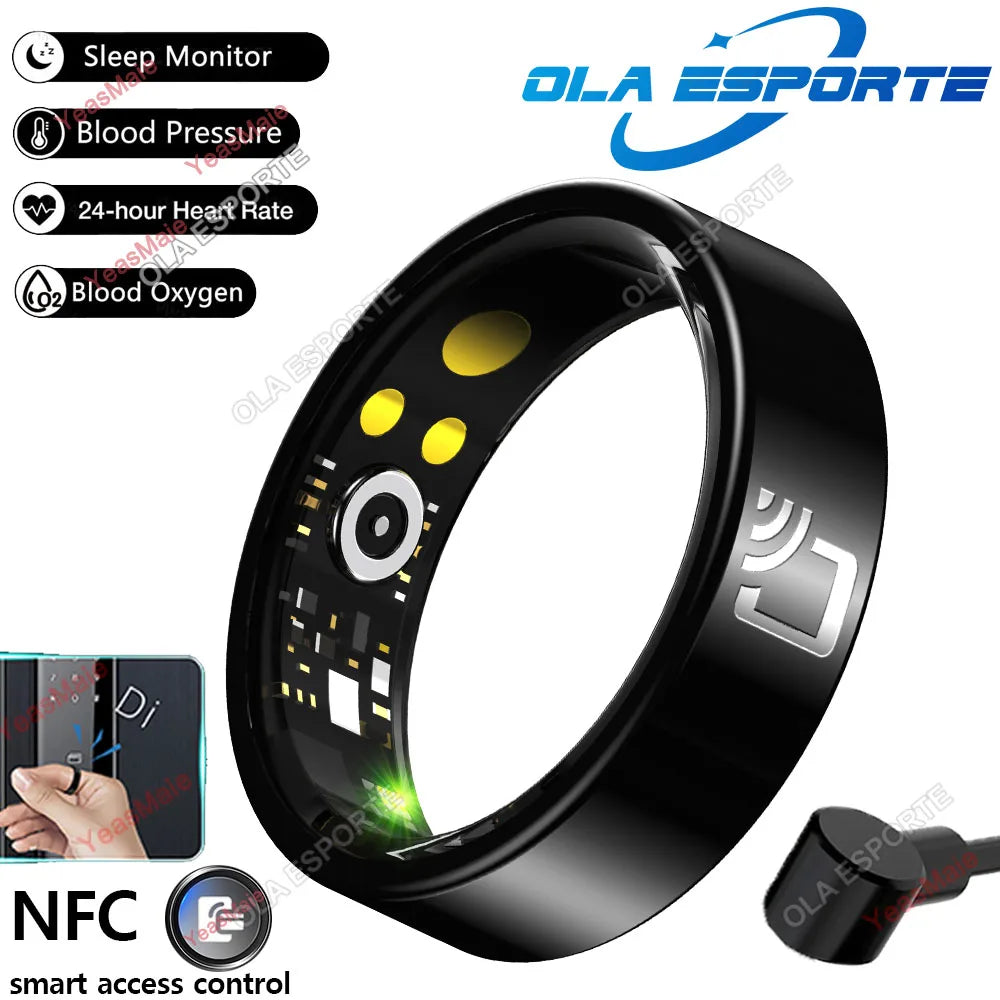 NFC Smart Ring 2026 Real-Time Heart Rate Sleep Health Monitoring NFC Smart Access Control IP68&5ATM Waterproof Sports Smartring