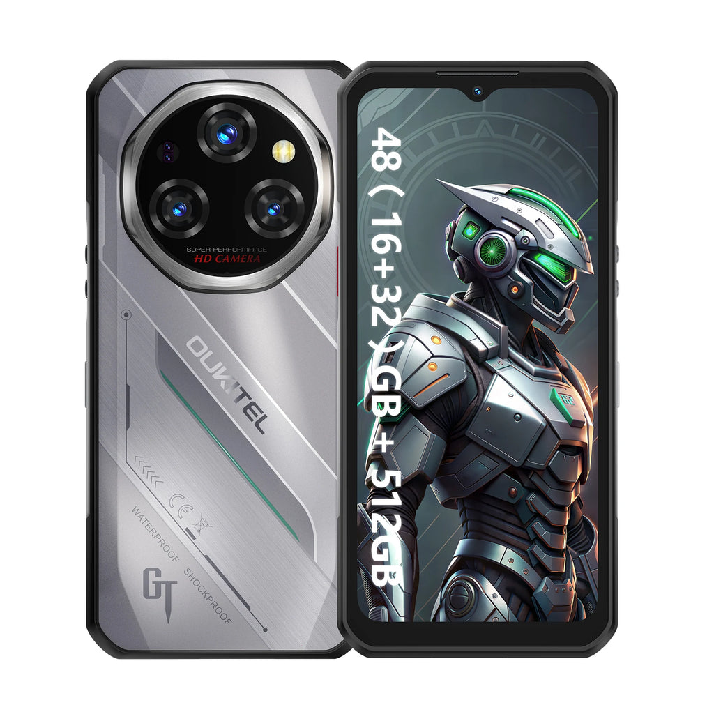 Oukitel WP62 5G Rugged Smartphone 48GB(16+32) +512GB, 6.6" FHD+ 108MP Camera Mobile Phone, 11000mAh 33W, Android 15 Cellphone