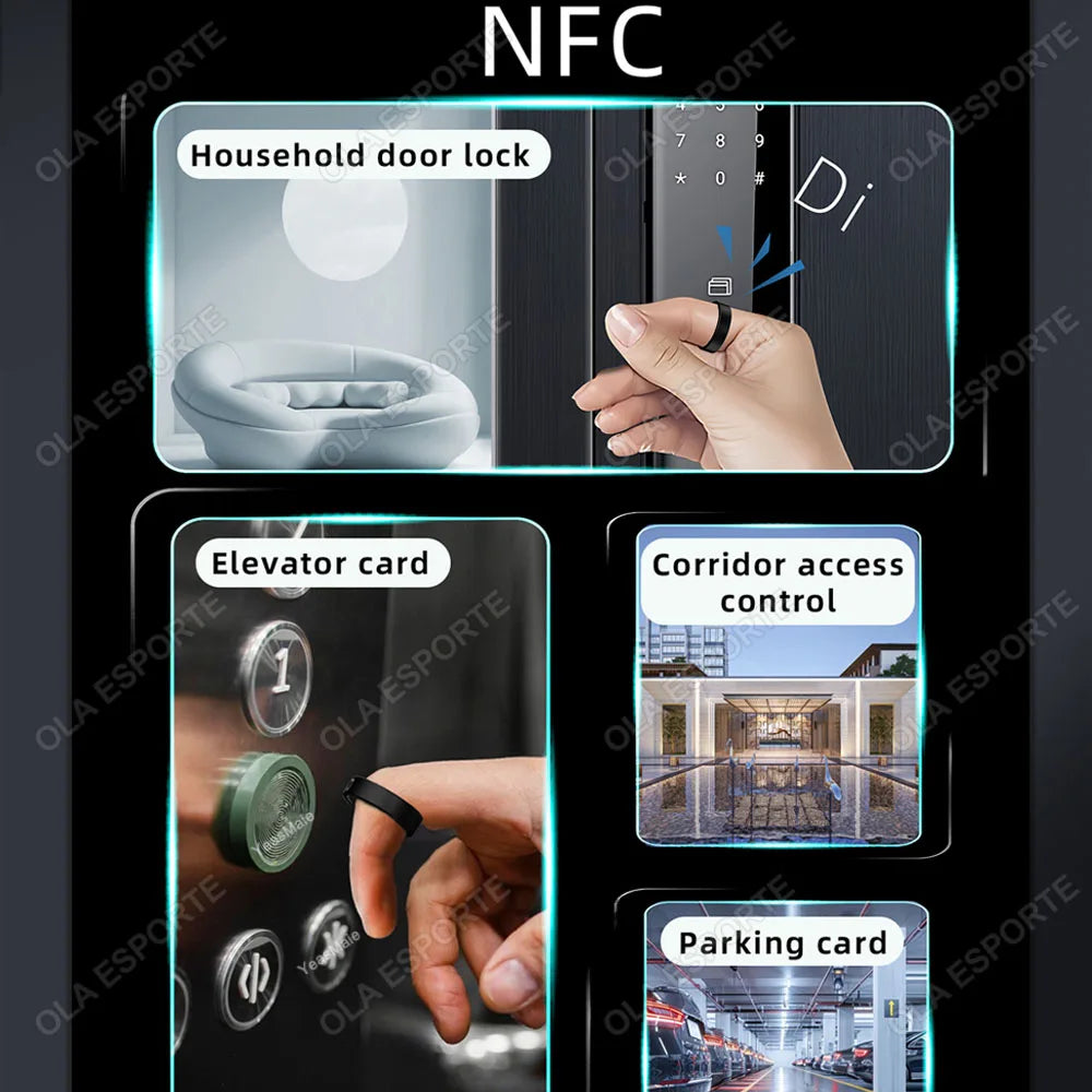 NFC Smart Ring 2026 Real-Time Heart Rate Sleep Health Monitoring NFC Smart Access Control IP68&5ATM Waterproof Sports Smartring