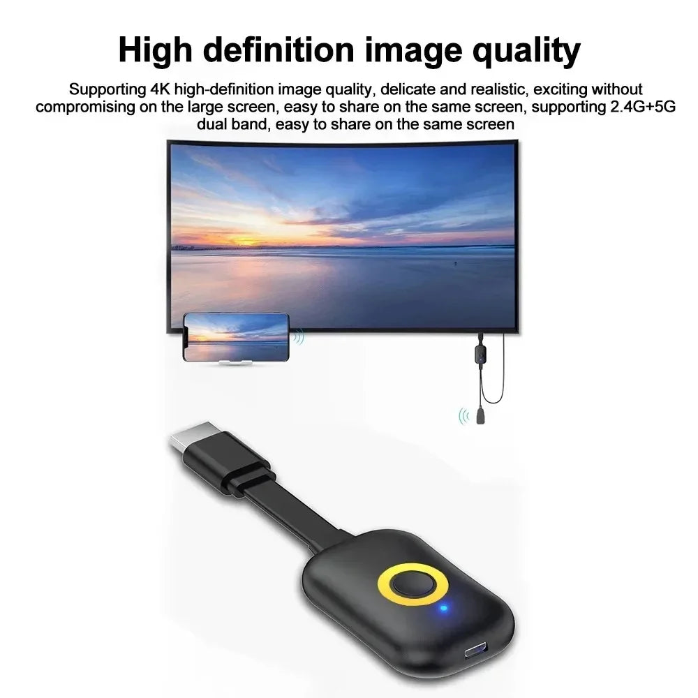 4K WiFi Audio Video Transmitter Receiver Phone Projector HDMI-Compatible Mirroring Screen Display Adapter For iOS Android PC TV