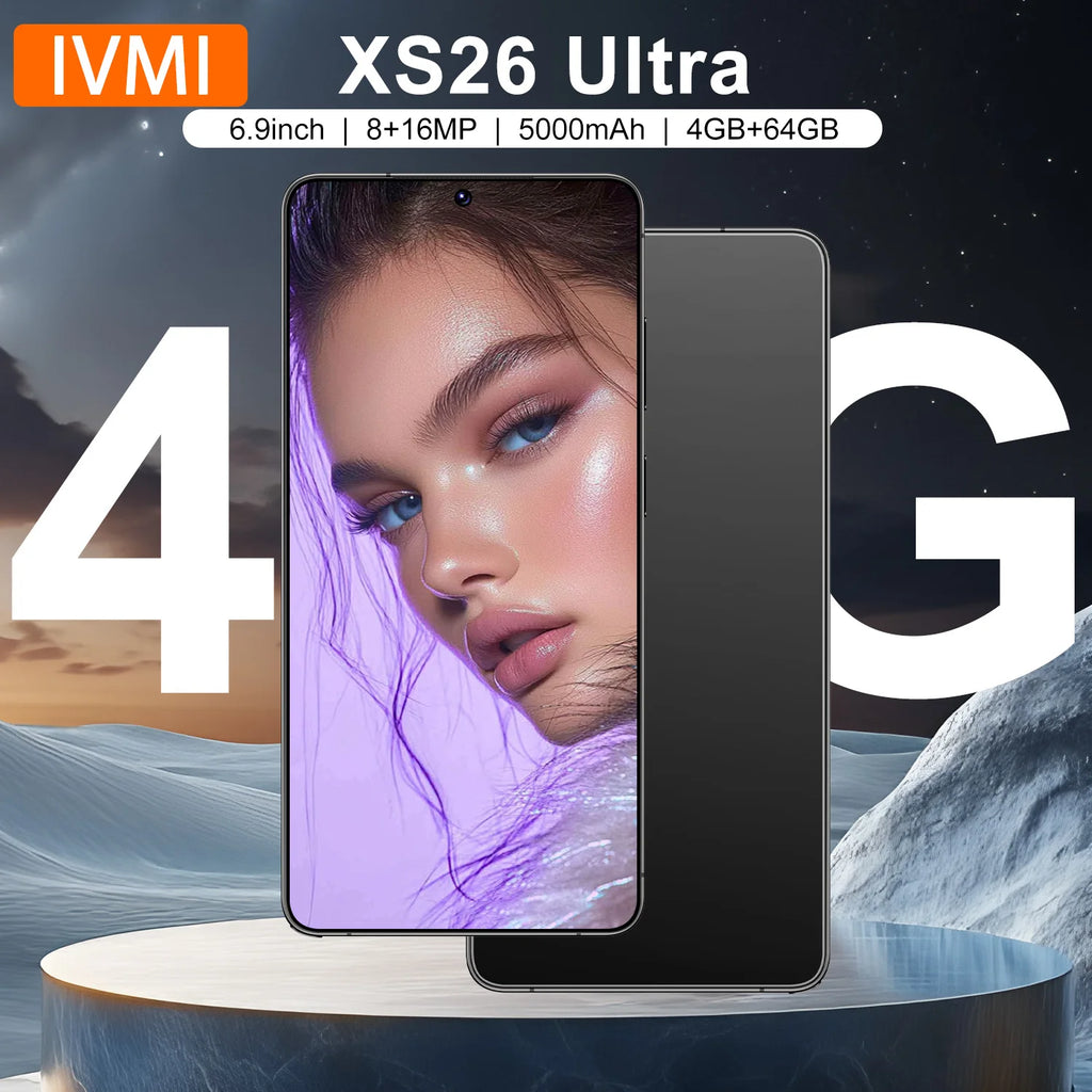 IVMI XS26 Ultra Cellphone Android 12.0 6.9inch Screen 4GB RAM 64G ROM 8+16MP Dual SIM Smartphones Google Play Store Mobile Phone