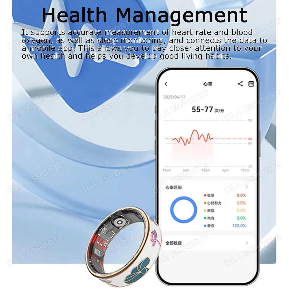 NEW Color Enamel Craftsmanship Healthy Smart Ring Wireless Call Heart Rate/Sleep/Blood Oxygen Monitor Waterproof Smartring 2026