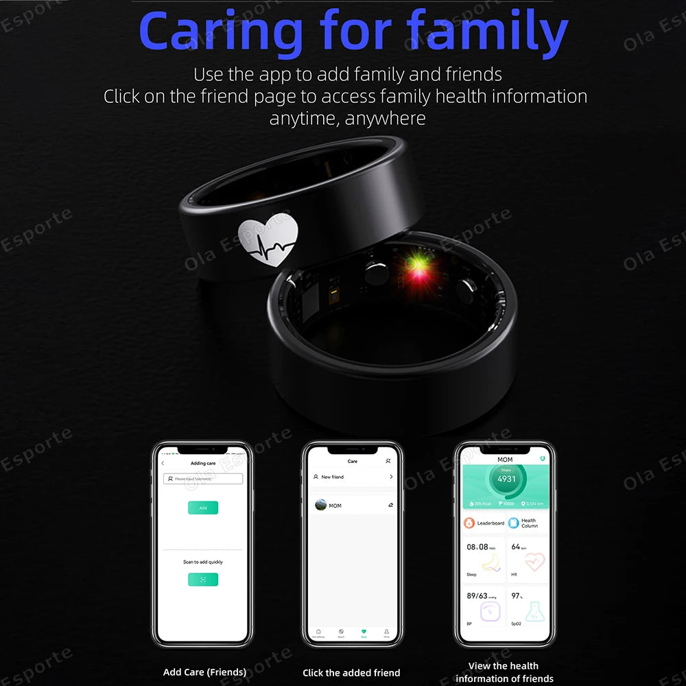 2026 New ECG Detection Smart Ring Blood Pressure,Heart Rate Ring,Body Temperature Monitor Waterproof GPS Tracking Men Women ring