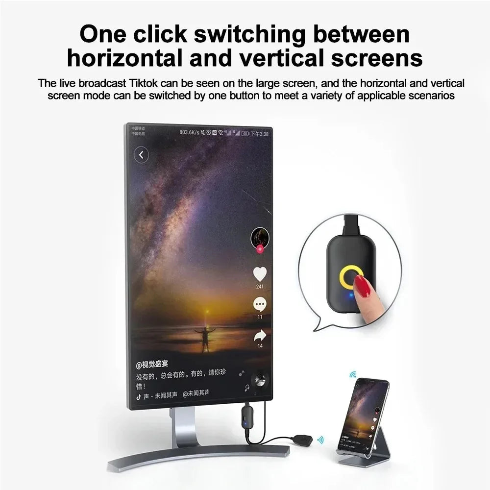 4K WiFi Audio Video Transmitter Receiver Phone Projector HDMI-Compatible Mirroring Screen Display Adapter For iOS Android PC TV