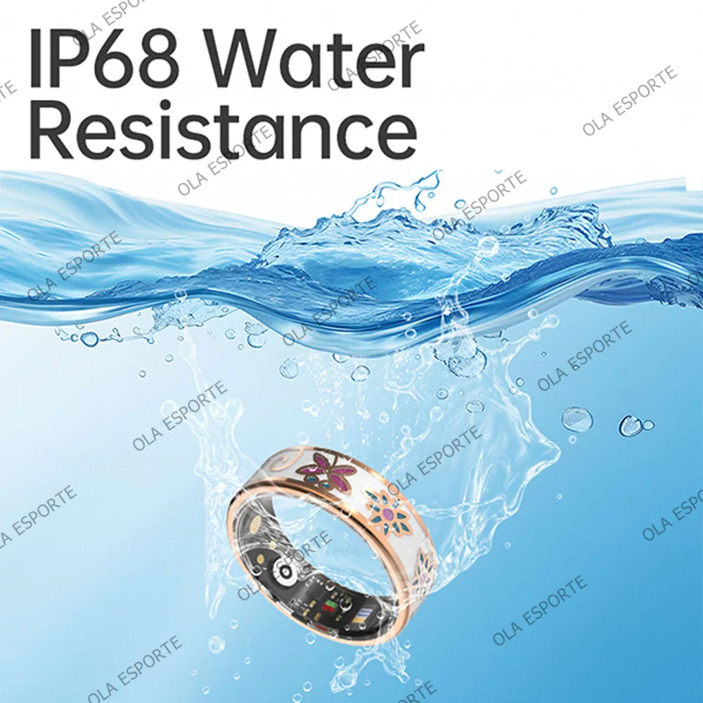 2026 Color Enamels Fashion Women Smart Ring Female Stainless Steel Intelligent Finger Ring Lady IP68 Waterproof Fitness Tracker