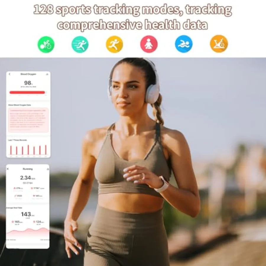 Smart Ring for Women Men Health Fitness Tracker with Heart Rate Sleep Monitor Blood Oxygen HRV 128 Sports Modes IP68 Waterproof