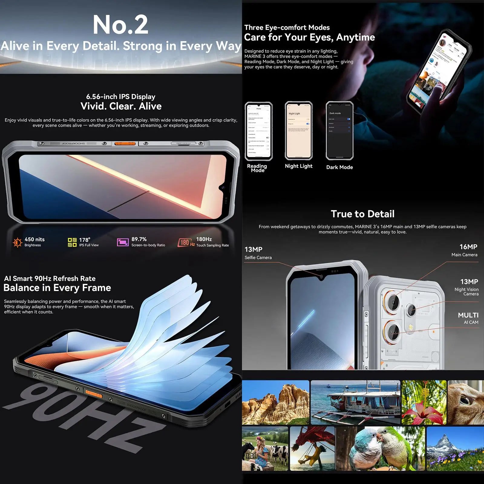 Blackview Oscal Marine 3 Smartphone 6.56" HD 90Hz Display Helio 81 8GB+128GB/ 256GB 16MP Camera 5000mAh Android 16 4G Mobile