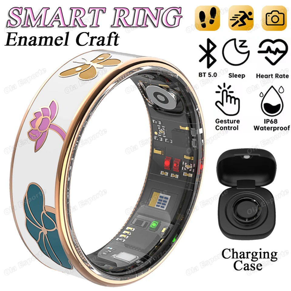 NEW Color Enamel Craftsmanship Healthy Smart Ring Wireless Call Heart Rate/Sleep/Blood Oxygen Monitor Waterproof Smartring 2026