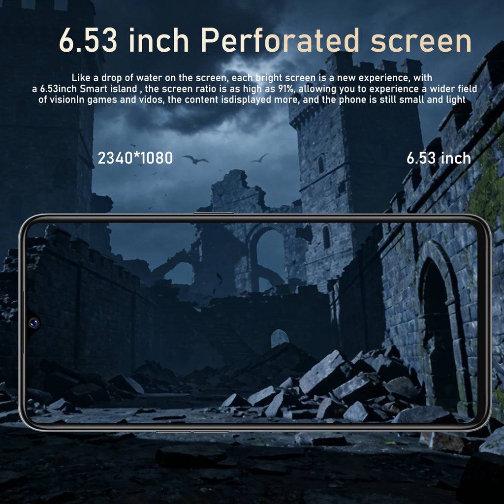 FUFFI M17 Pro Unlocked 4G Smartphone | 6.53" HD, 8+256GB, 4000mAh battery, 48MP Camera, Fast Charging, Face Recognition, Android | Daily Office & Gift