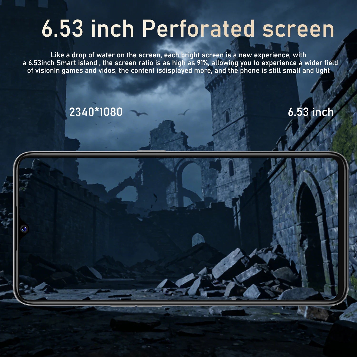 FUFFI M17 Pro Unlocked 4G Smartphone | 6.53" HD, 8+256GB, 4000mAh battery, 48MP Camera, Fast Charging, Face Recognition, Android | Daily Office & Gift