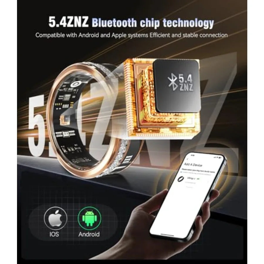 10 Gen Diamond Smart Ring for Women Men with Wireless Charging Case Sleep Tracking Fitness Wearable Device 2026 Model Industry