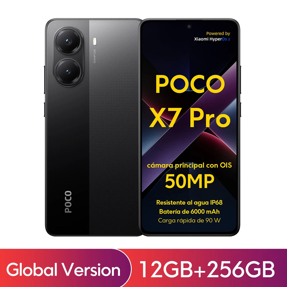 POCO X7 Pro Global Version Display IP68 NFC 6.67" AMOLED Dimensity 8400-Ultra 6000mAh 90W HyperCharge 50MP OIS Camera NFC 120Hz