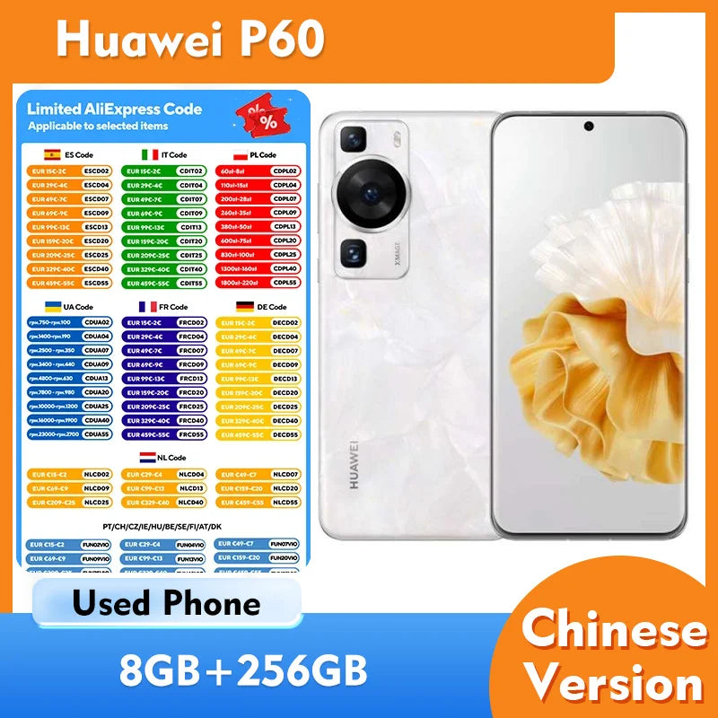 Huawei P60 SmartPhone HarmonyOS Screen 6.67 inches 2700x1220px 4815mAh 4G Used Phone