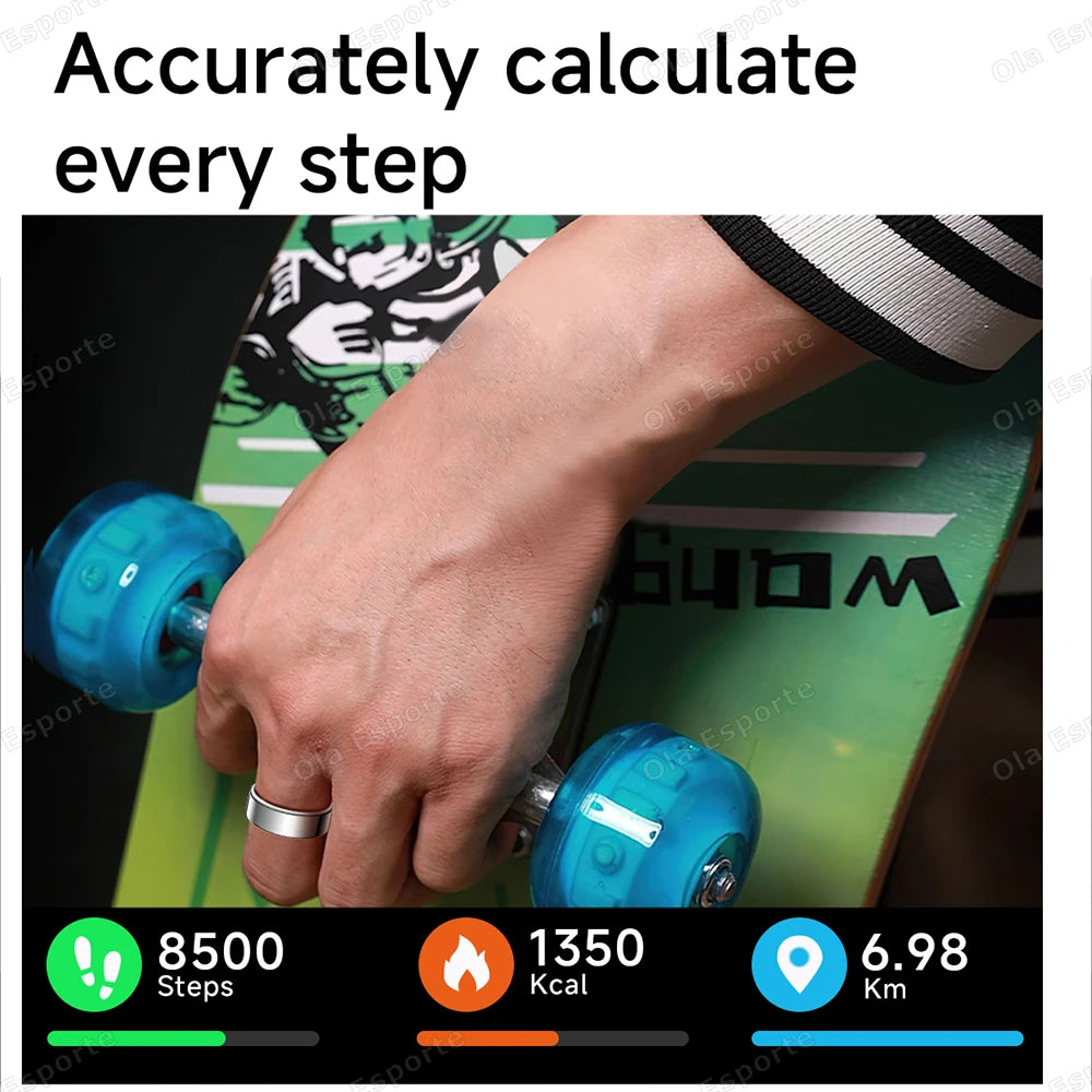 New Smart Ring Message Reminder, Call Alert Heart Rate Blood Oxygen Sleep Monitor Pedometer 5 ATM Waterproof Smartring Men Women