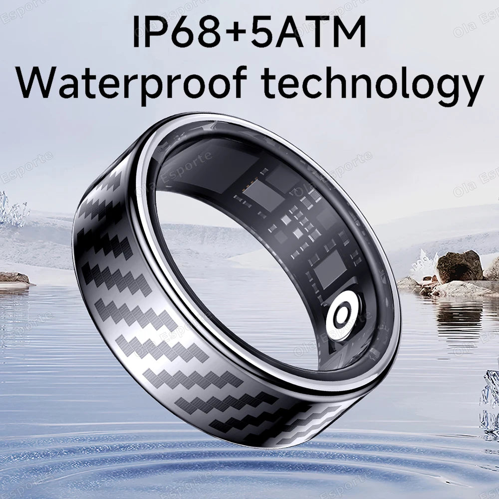 New Smart Ring Message Reminder, Call Alert Heart Rate Blood Oxygen Sleep Monitor Pedometer 5 ATM Waterproof Smartring Men Women