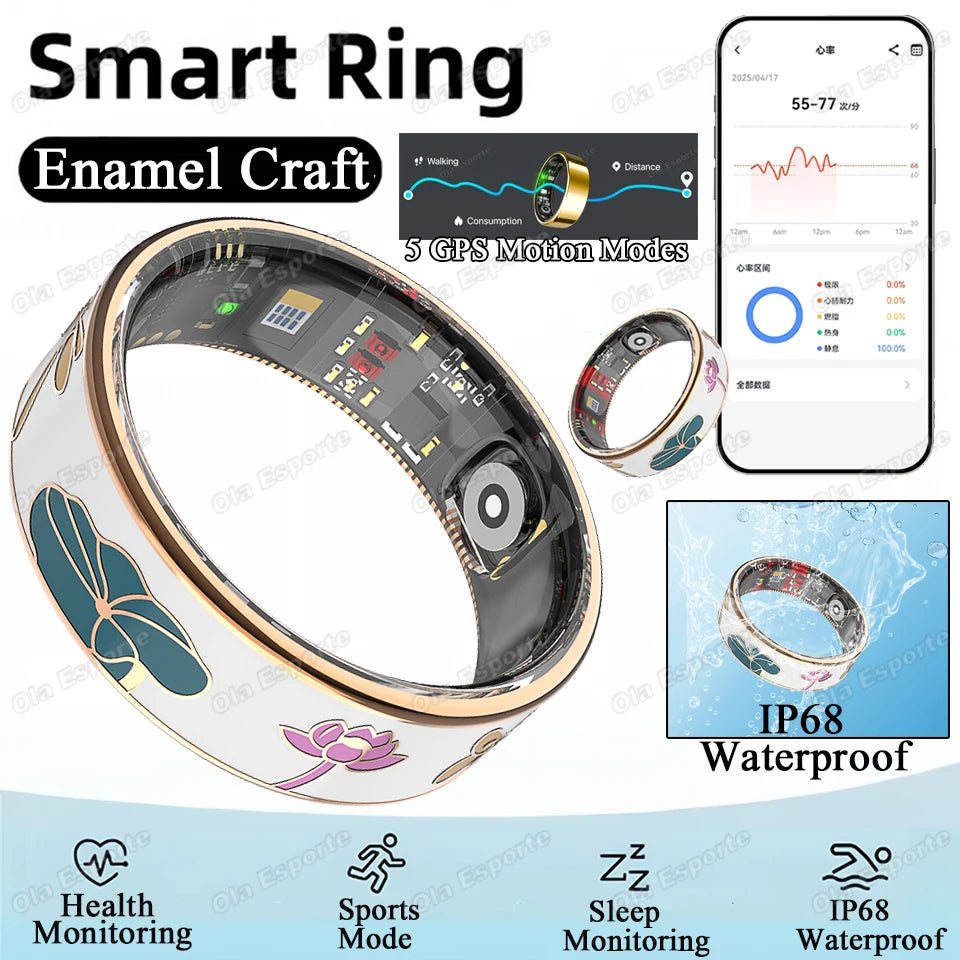 NEW Color Enamel Craftsmanship Healthy Smart Ring Wireless Call Heart Rate/Sleep/Blood Oxygen Monitor Waterproof Smartring 2026