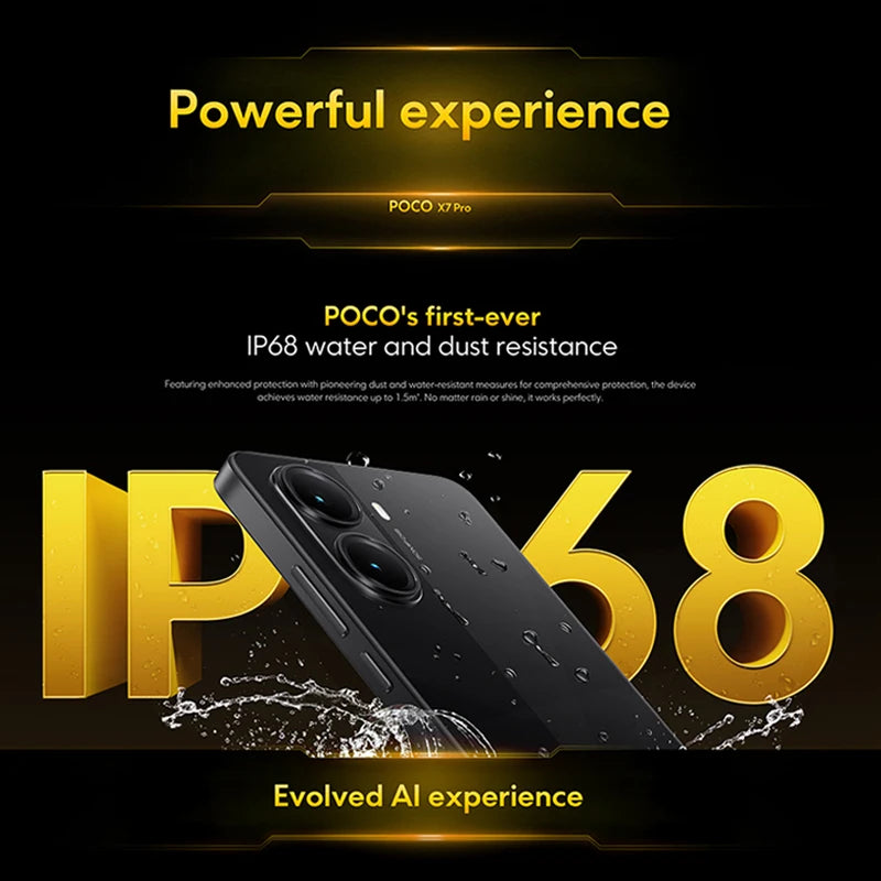 POCO X7 Pro Global Version Display IP68 NFC 6.67" AMOLED Dimensity 8400-Ultra 6000mAh 90W HyperCharge 50MP OIS Camera NFC 120Hz