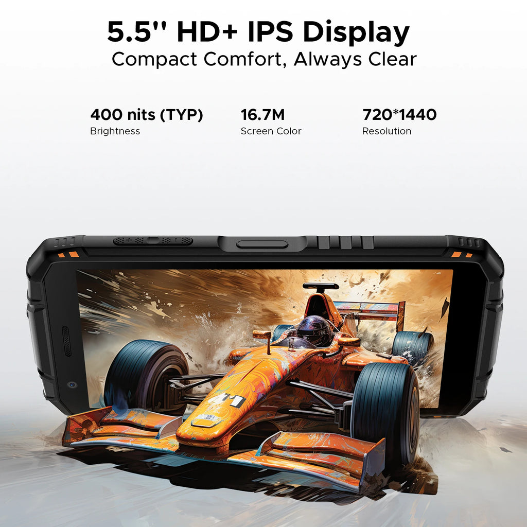 DOOGEE Fire 3 Rugged Phone 8350mAh Battery 5.5'' Display 12GB RAM (3GB+9GB)+64GB ROM Android 15 Smartphone Widevine L1 Cellphone
