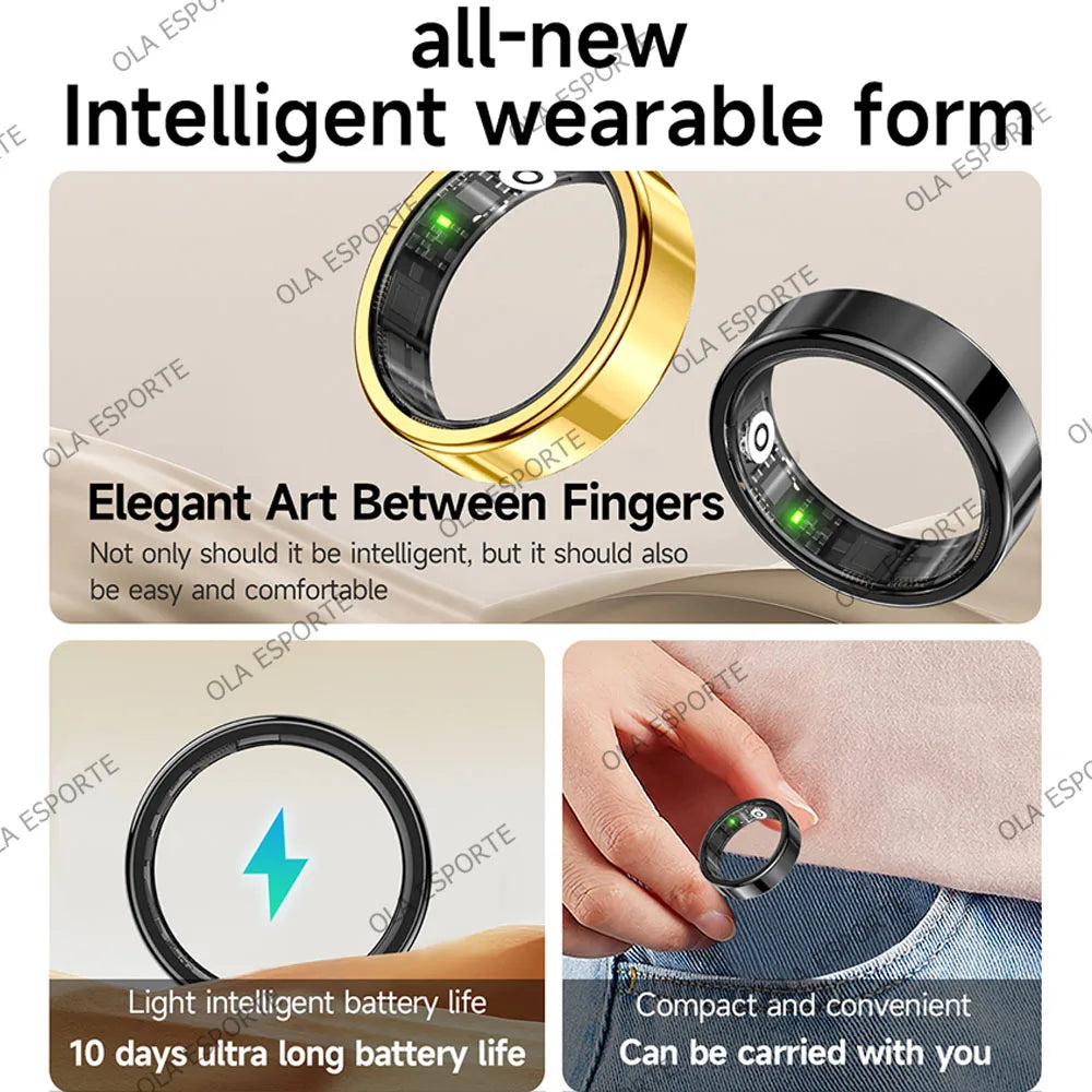 Smart Ring For Men Women Touch Control Function Health Monitor IP68 5ATM Waterproof Skin Temperature Measure Smart Ring 2026 New