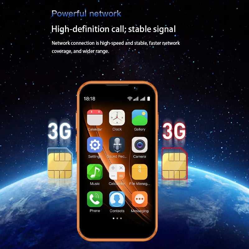 SOYES i17 Mini Smartphone 3.0" Display 2GB RAM 16GB ROM Dual SIM Standby Dual Camera Android 9.0 Multi Apps Support Small Phone